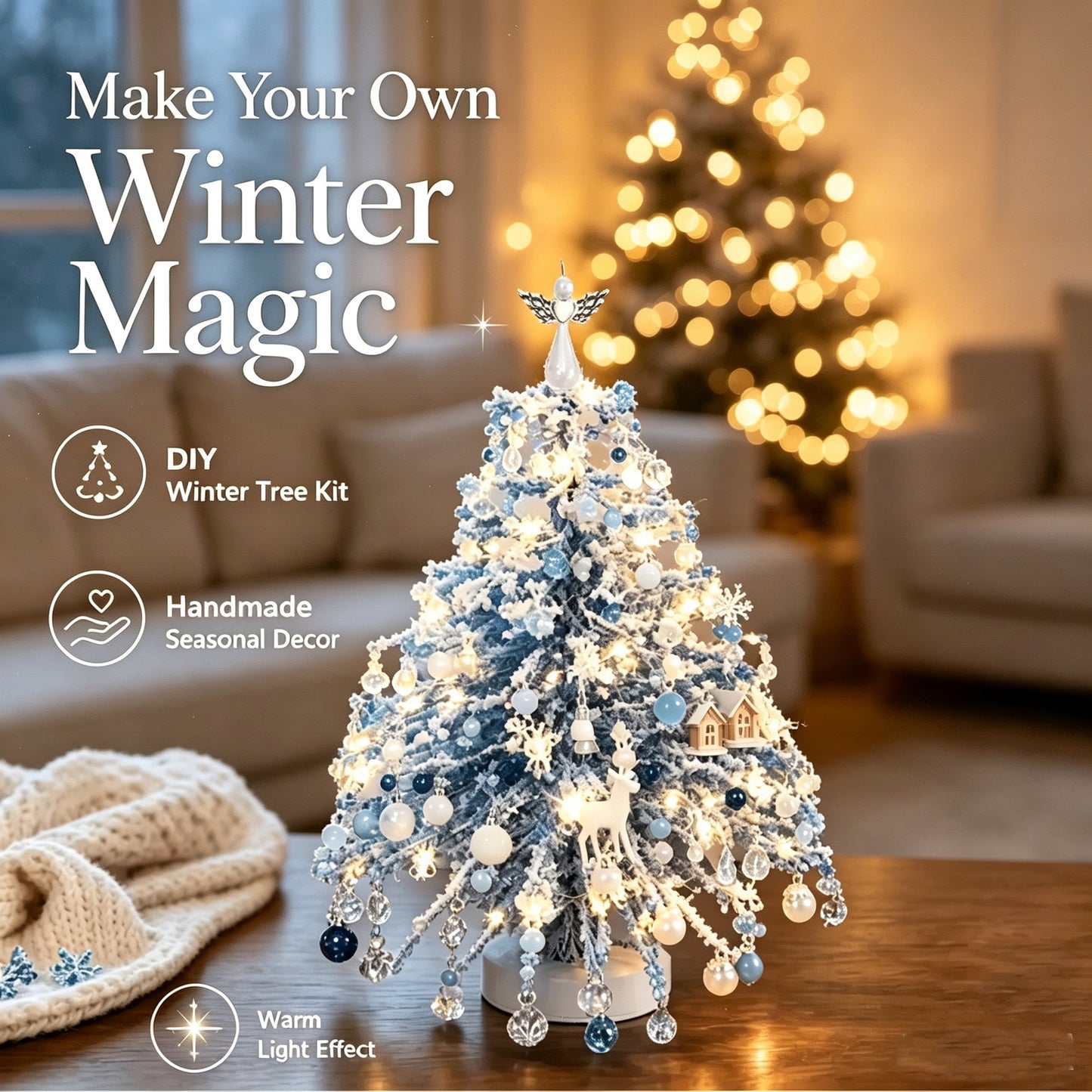 🎄Handmade Elegant Beaded Mini Christmas Tree✨Collectible Premium Holiday Decor Kit
