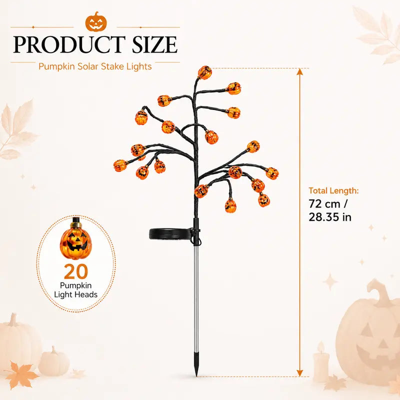 π Pumpkin Solar Stake Lights β Halloween Outdoor Yard Decor