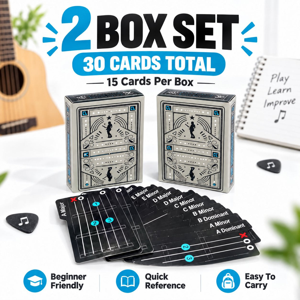 πΈβ¨ Guitar Chord Cards β Learn Chords Faster & Master Your Guitar Skills Easier
