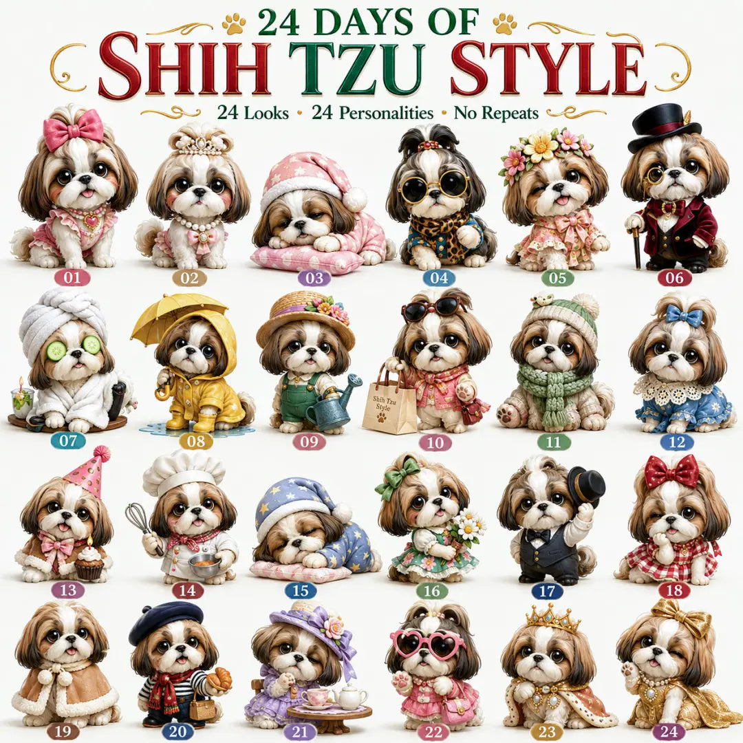 🐶 24 Days of Shih Tzu Christmas Advent Calendar 2026 – 24 Collectible Shih Tzu Surprises