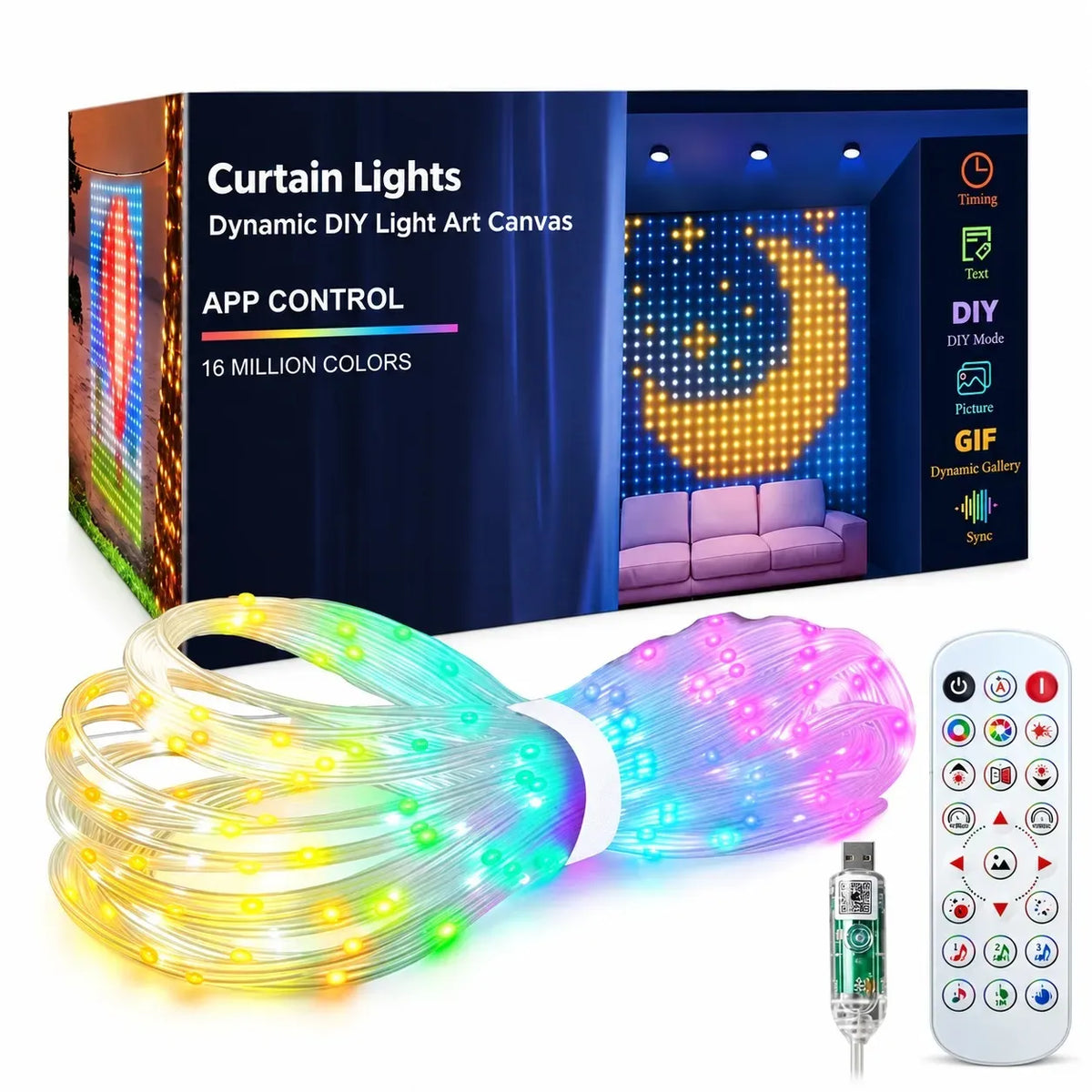 ๐ Smart LED Curtain Lights | App-Controlled Animated Christmas Wall Display โจ