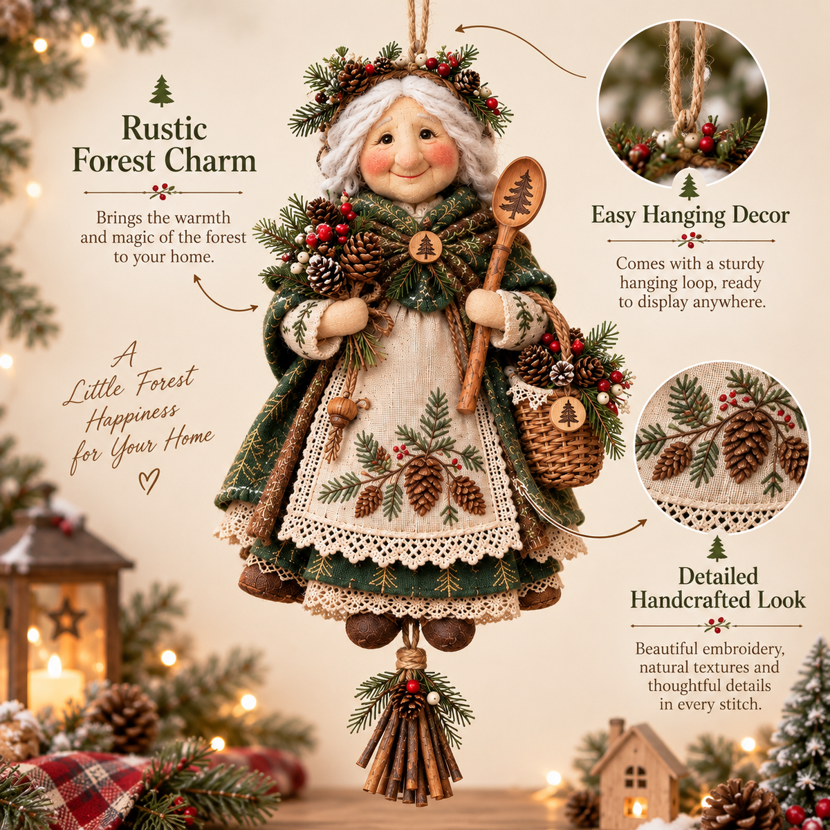 π Handcrafted Lucky Grandma Comfort Doll β A Heartwarming Keepsake to Ease Worries & Bring Cozy Joy Home π§Ά