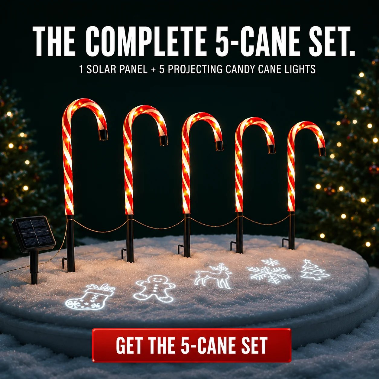 ๐ฅBuy 2 Get 20% OFF๐ฅ๐Solar Candy Cane Projector Pathway Lights โ Light the Way to Christmas