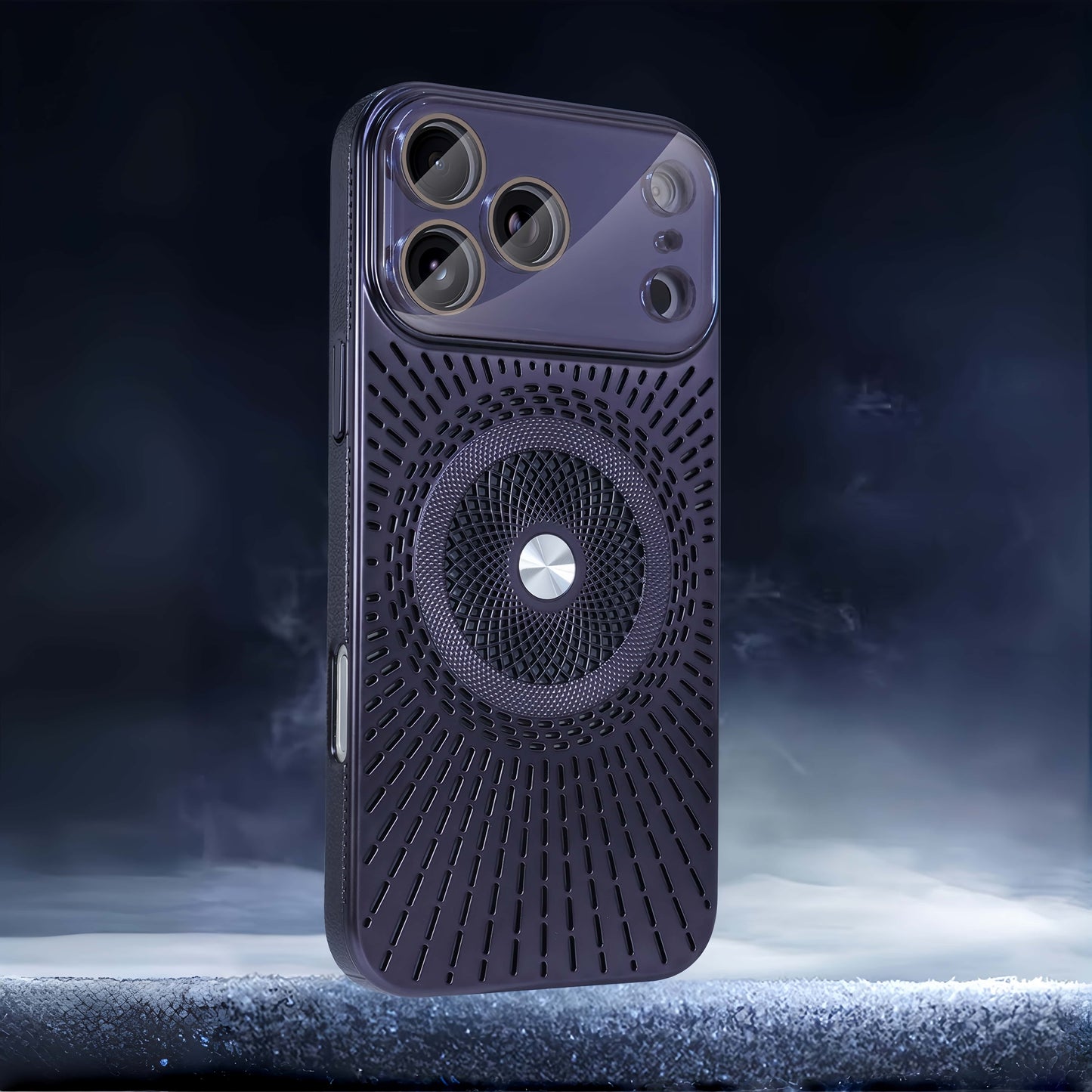 iPhone 17 ProMax/16/15/14/13/12 Hollow Back Panel Heat Dissipation Breathable Mobile Phone Case With Magnetic Ring