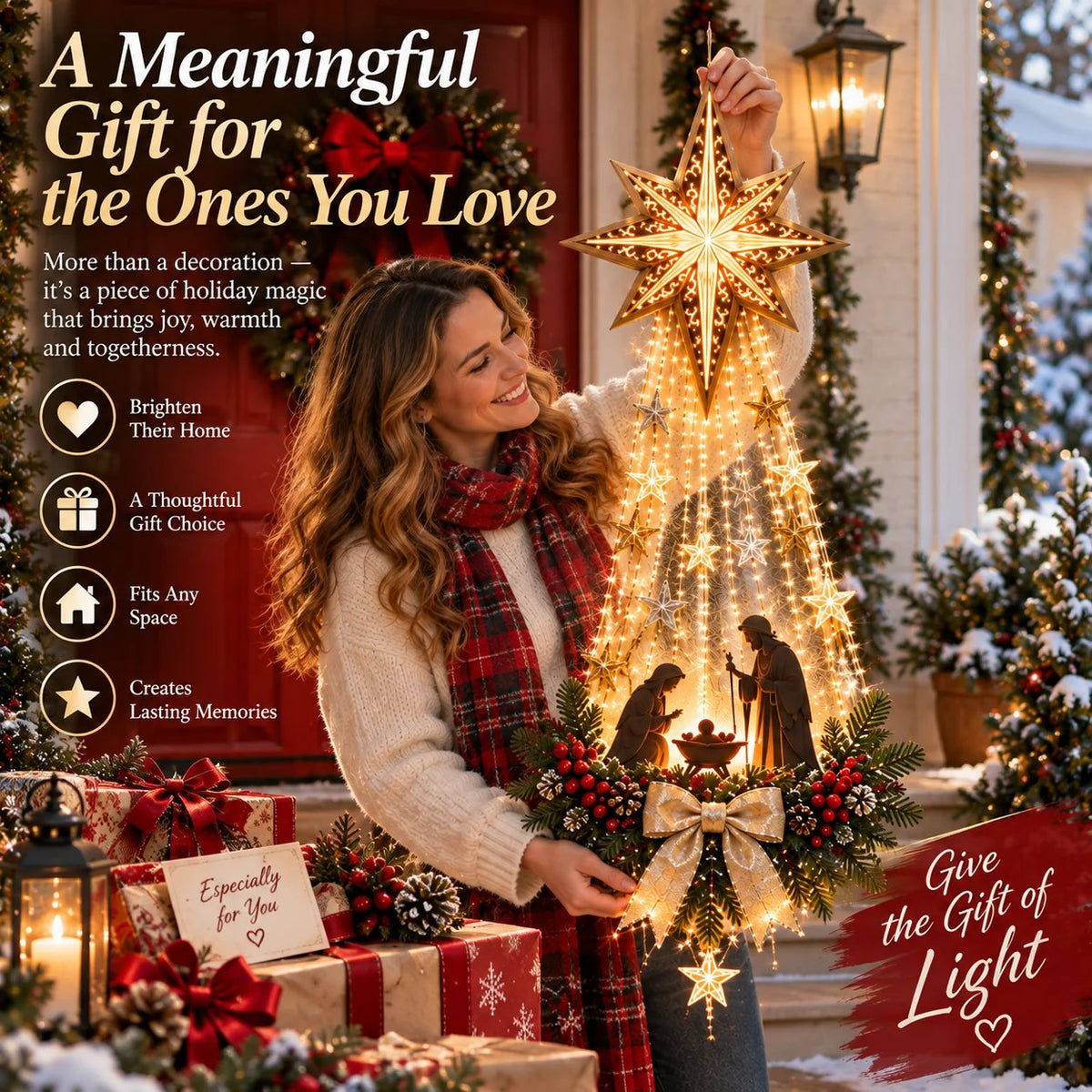 ✨✝️ Bethlehem Star of Faith™ – Lighted Nativity Wall Decor✝️