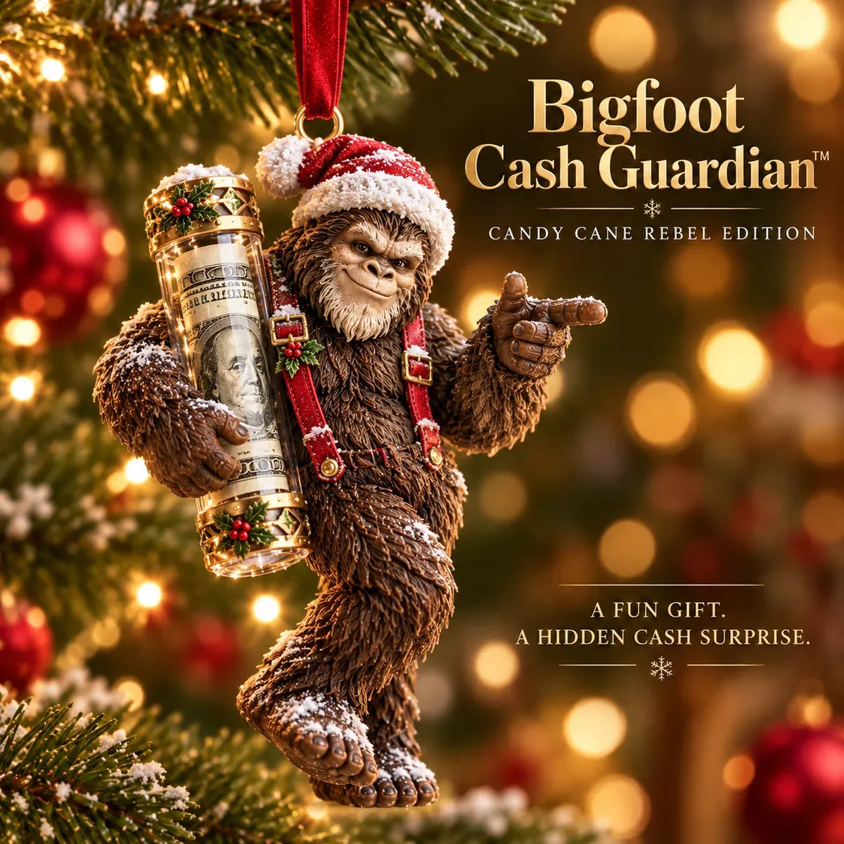β° LAST DAY SALE 49% OFF! ππ£ 3D Bigfoot Christmas Cash Gift Ornament β Holiday Money Holder Keepsake β¨