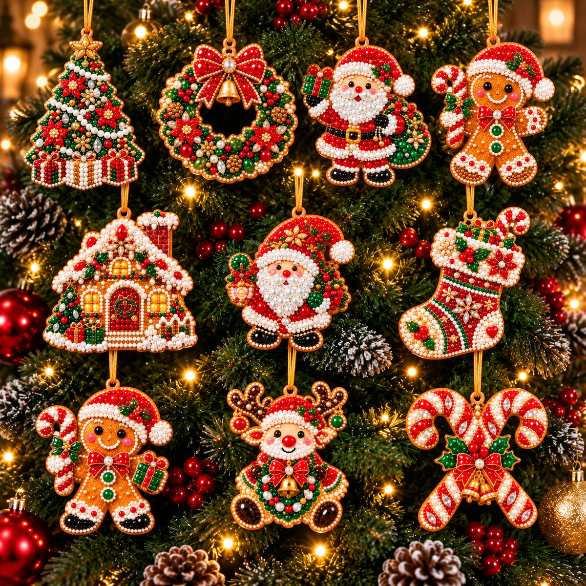 ✨ 10 Festive Christmas Ornament DIY Kit – Create Your Own Holiday Magic