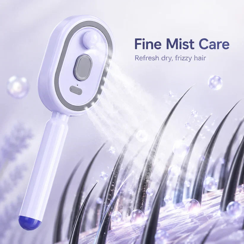 💨 Electric Spray Air Cushion Massage Comb |💆♀️ Anti-Static Detangling Hair Brush with Soothing Mist