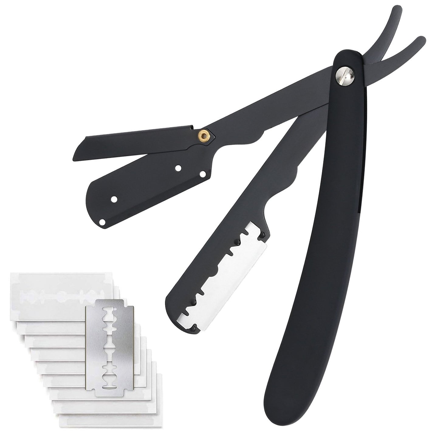 Professional Straight Razor for Men | Barber Straight Edge + 10 Blades Included