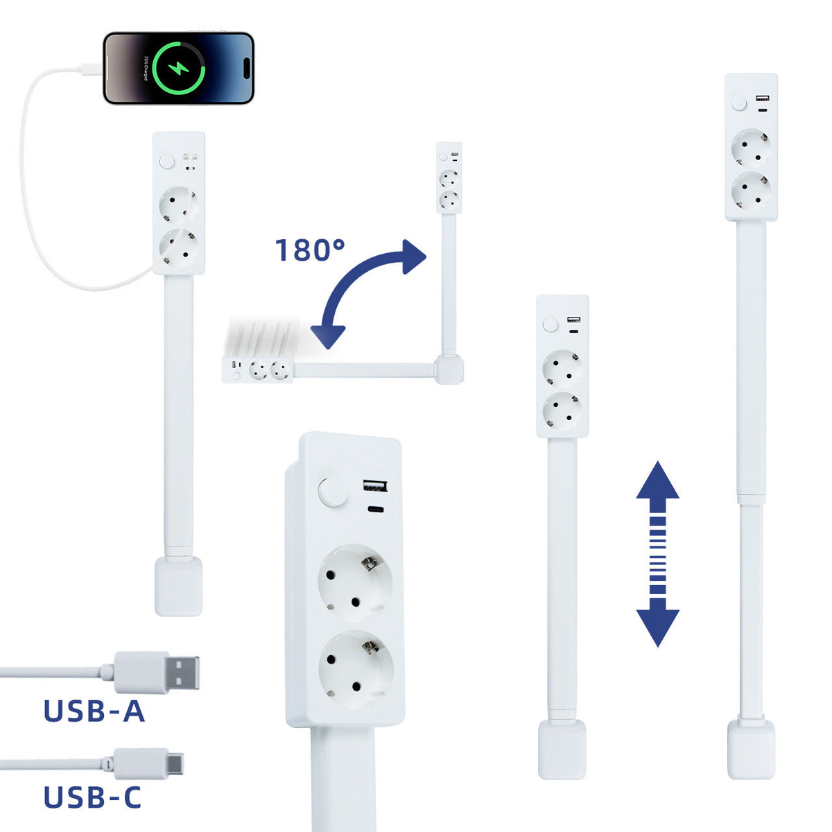 🔌 Rotating Wall Outlet Extender – Bring Hidden Outlets Within Easy Reach