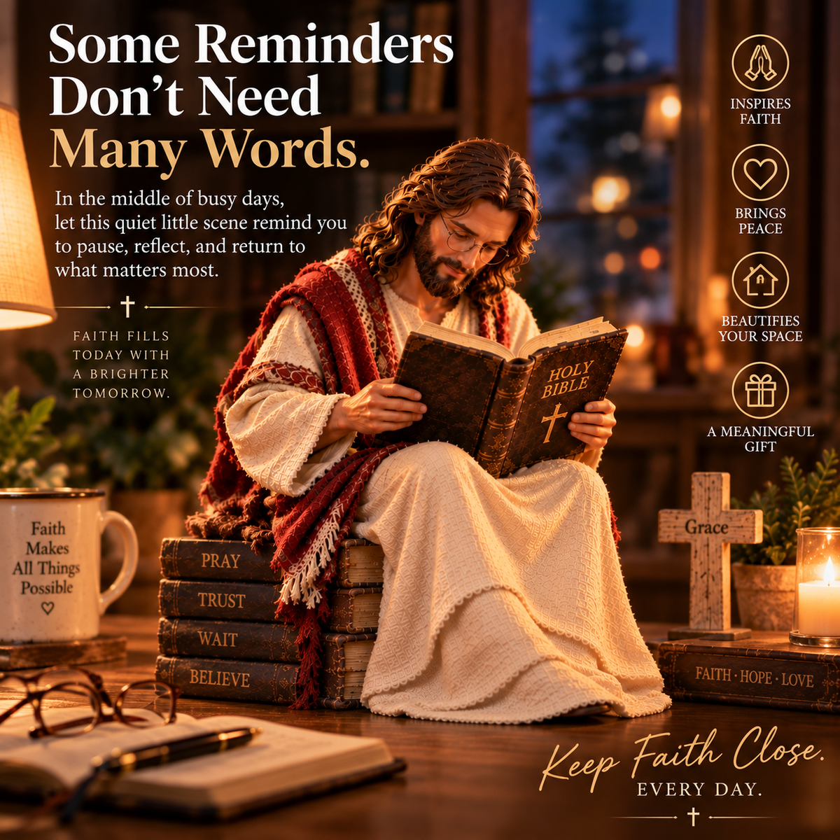 Jesus Reading the Bible โ A Quiet Reminder of Faith & Peace