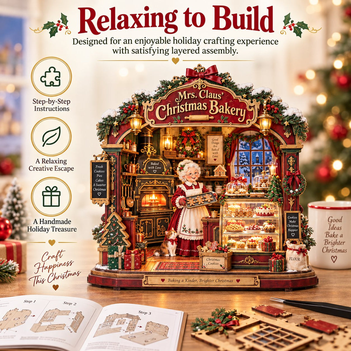 π Mrs. Claus Christmas Bakery DIY Shadow Box Kit