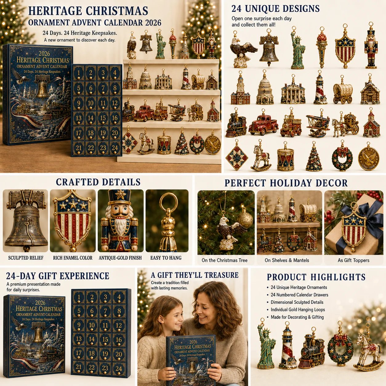 đ„Last 30pcsâšâ° Limited anniversary editionâš49% OFF!đ„America 250th Anniversary Heritage Christmas Advent Calendar