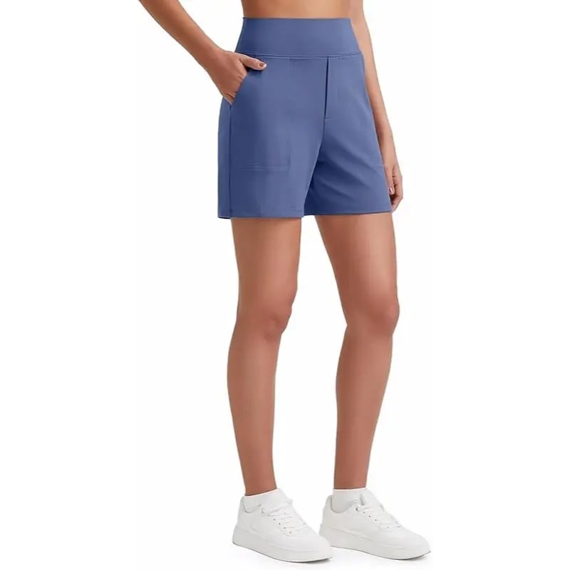 Women's High-Waisted Athletic Bermuda Shorts with Pockets ¨C Running, Yoga, Summer Casual Activewear