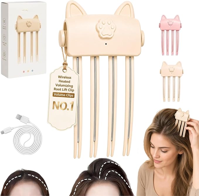 π₯ 50% OFF Cordless Heated Root Volumizing Clip β Instant Hair Lift & Volume