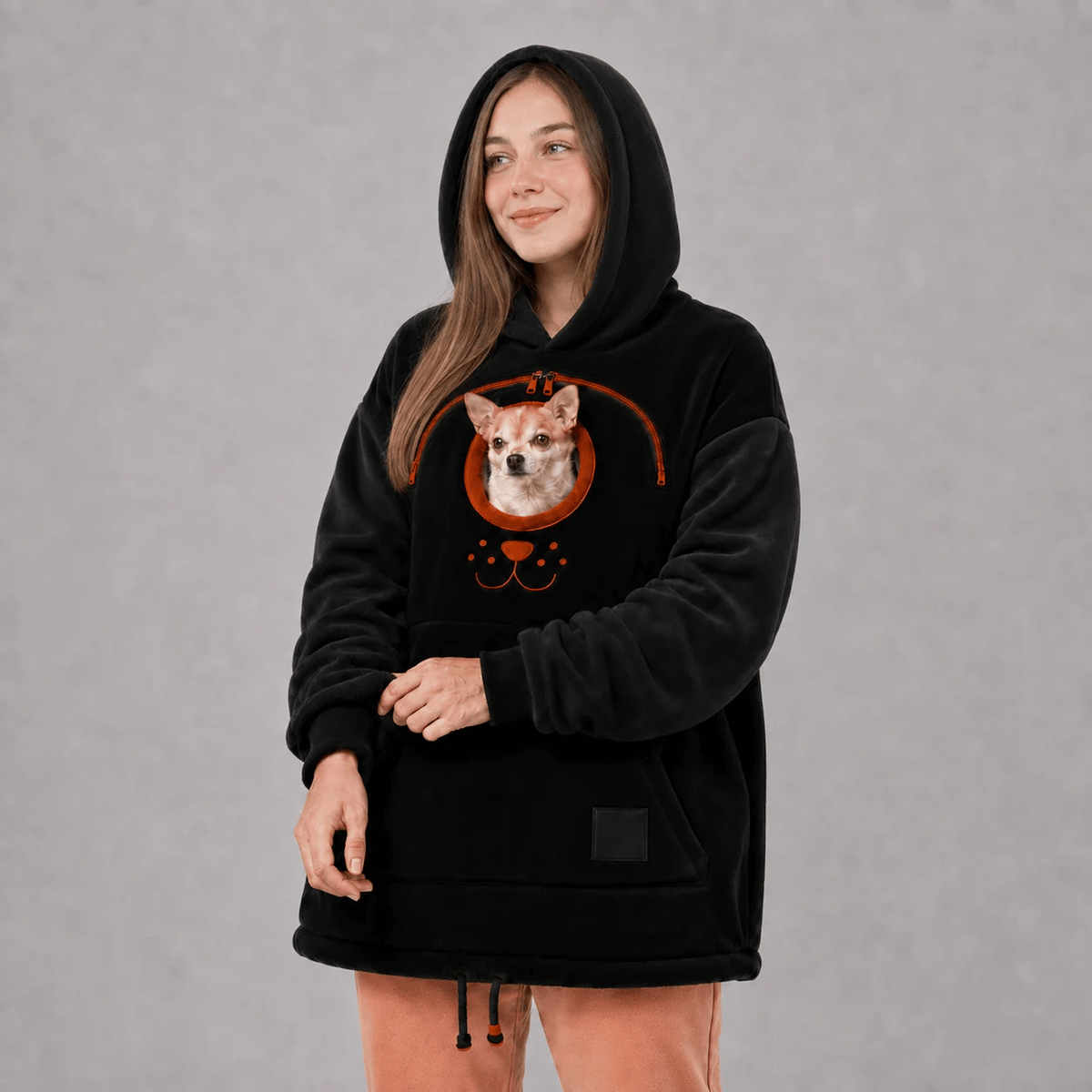 ๐พ Cozy Pet Carrier Hoodie โ Built-In Pouch for Cats & Small Dogs