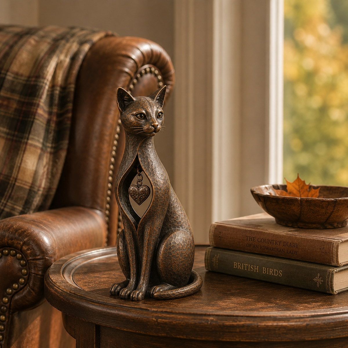 🐱 ❤️Last Day 50% OFF – Heritage Heart Cat Sculpture™ | Vintage Metal Keepsake for Cat Lovers