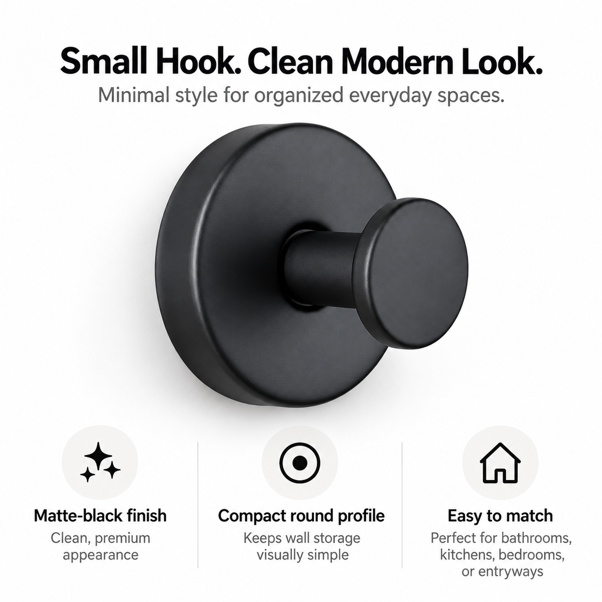 Stainless Steel Finish GripLock Heavy Duty Adhesive Wall Hooks