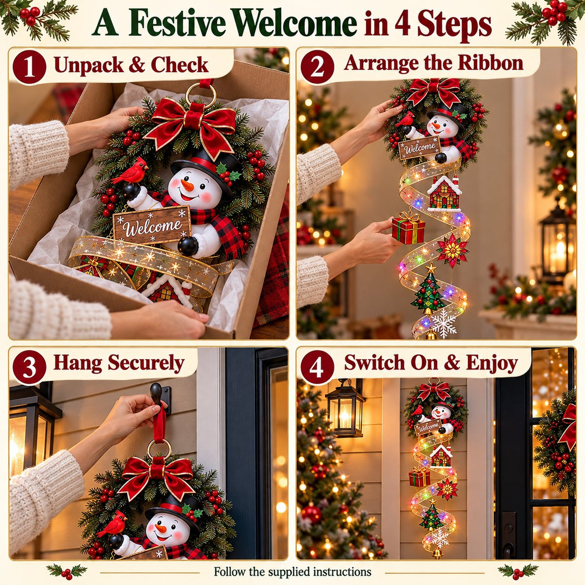 π Let the Holidays Shine Through | Stained-Glass Door Decor