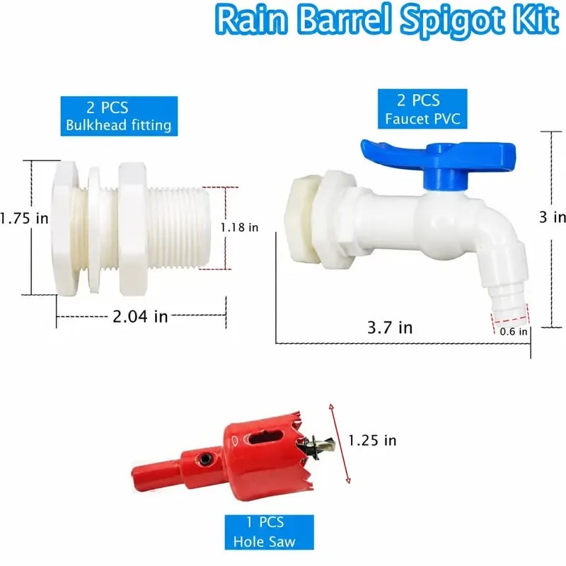 Rain Barrel Spigot Kit π§ β Convenient Water Outlet Installation Set