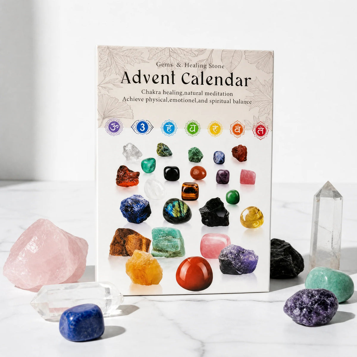 💎Crystals Advent Calendar 2026-24 Days Chakra Crystals&Healing Stones🔮