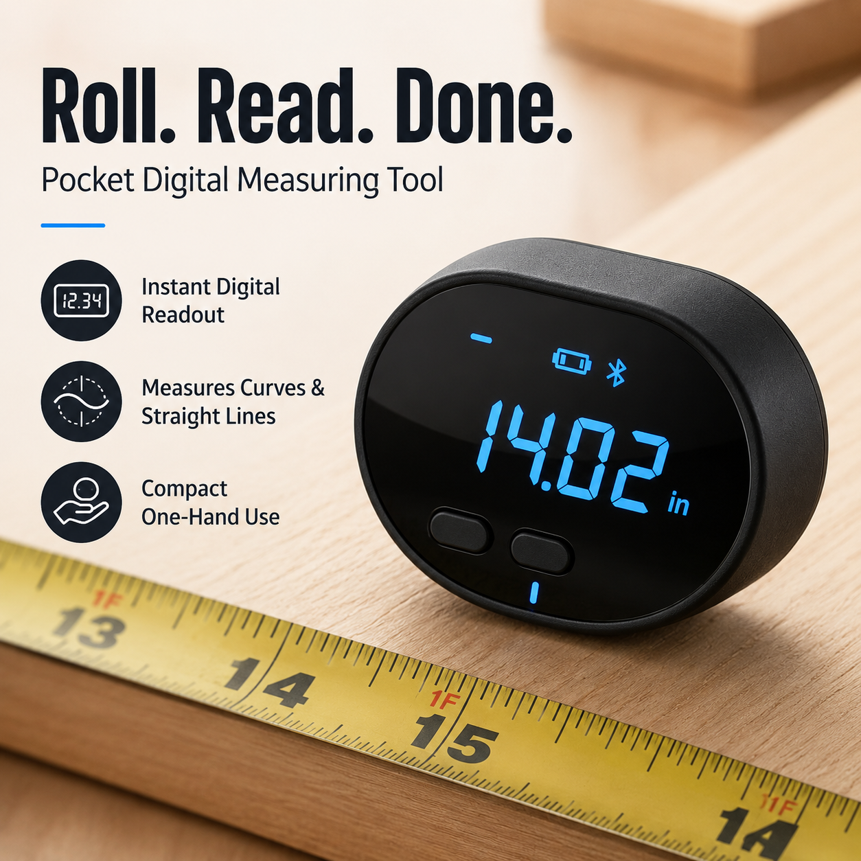 π Smart Digital Rolling Measuring Tool β Portable Wheel Measure For Curves & DIY Projects