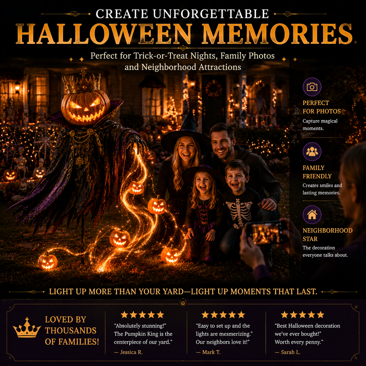 đToday 49% OFFđđPumpkin King Awakening⢠â Flowing LED Halloween Yard Light