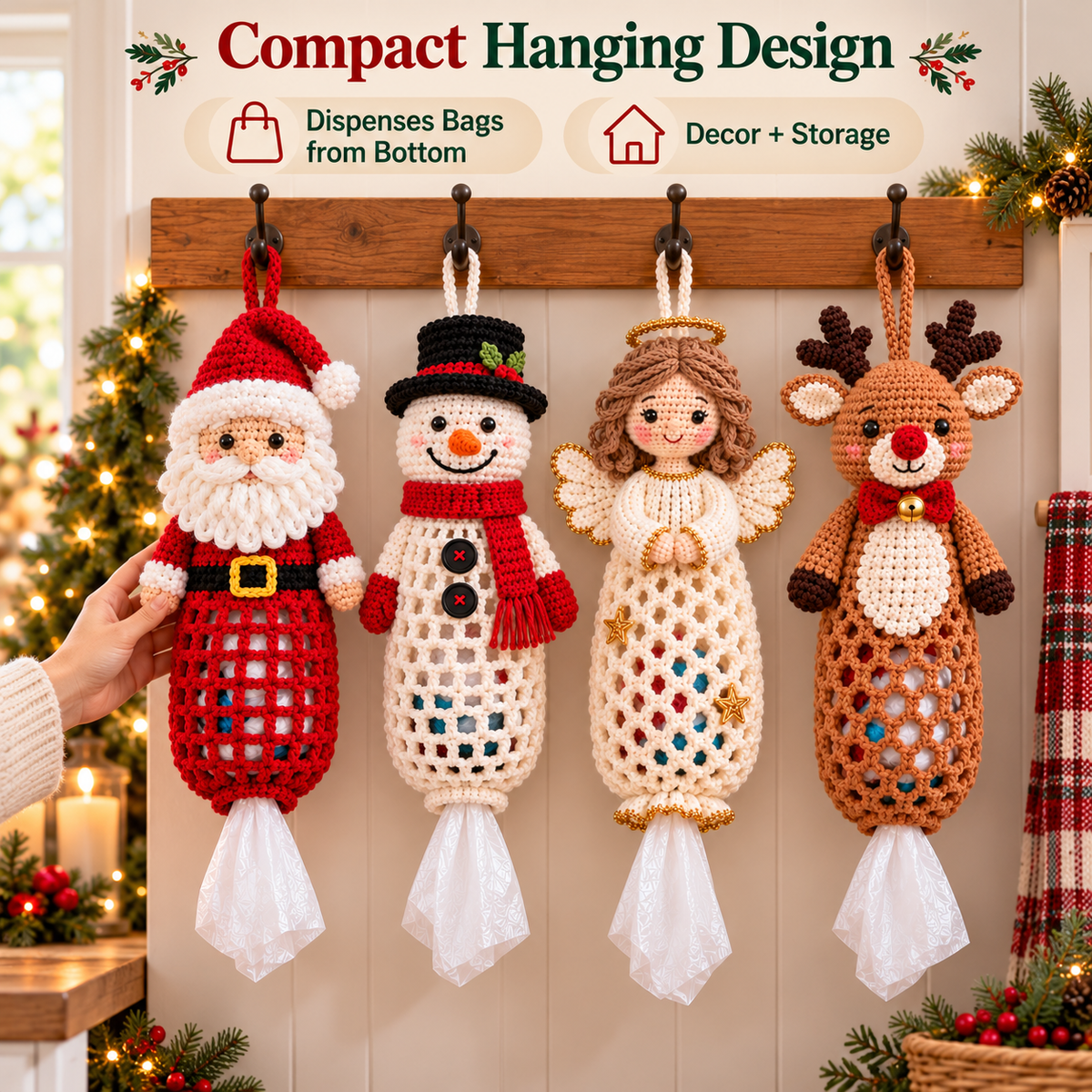 ππ§Ά Stitch a Little Christmas Helper | Crochet Bag Holder DIY Kit