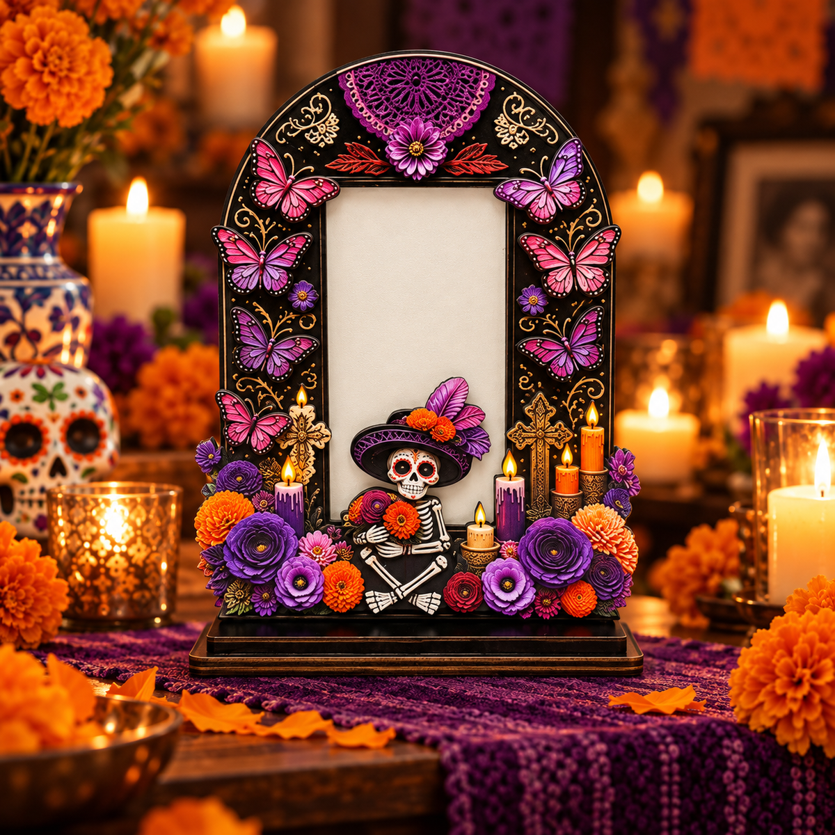 π Day of the Dead Memory Frame β¨ Personalized Remembrance Photo Decor