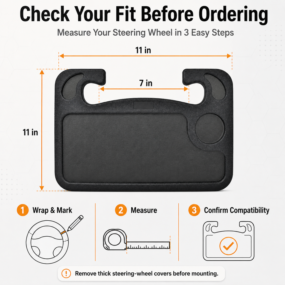 🔥 50% OFF 2-in-1 Steering Wheel Tray 🚗 Work, Eat & Stay Organized On the Go