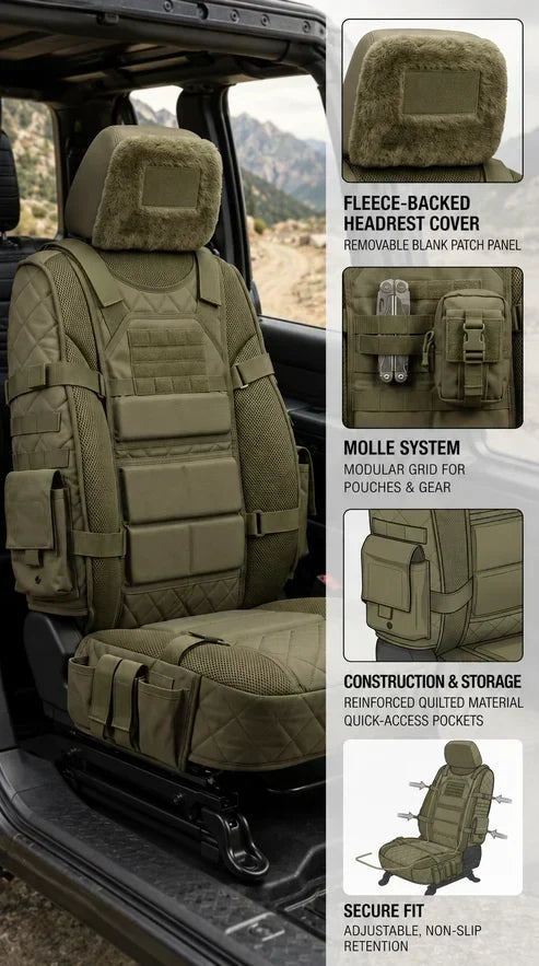 Limited Time 50% OFF | Tactical Truck Seat Cover with Built-In Storage