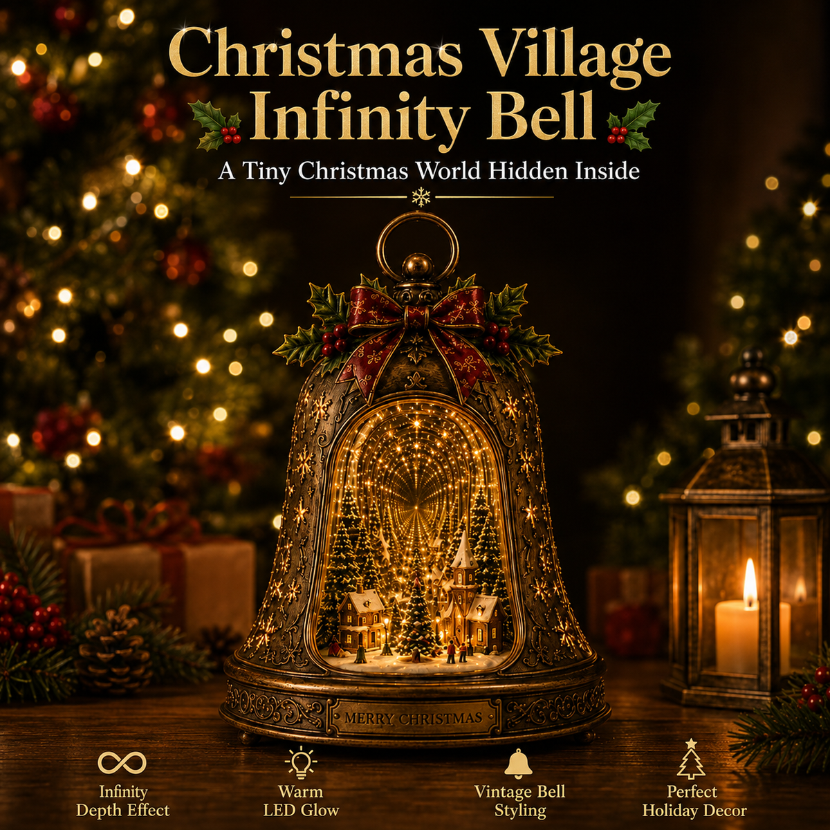 🎄 Christmas Bell Cascade Solar Yard Light✨