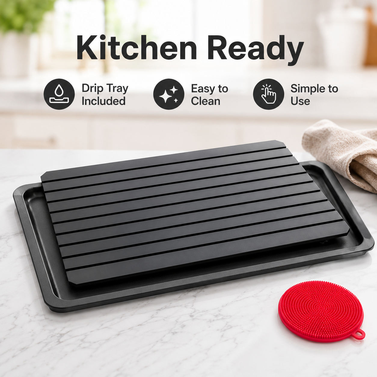 🥩 Rapid Defrosting Tray for Frozen Meat, Quick Thawing Board for Steaks and Fish