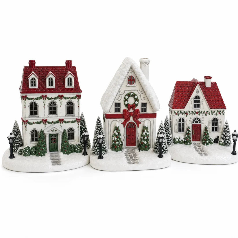 ๐โจ Christmas Cottage Aroma Diffuser โ Glowing Holiday Village House with Chimney Mist & Cozy LED Lights ๐