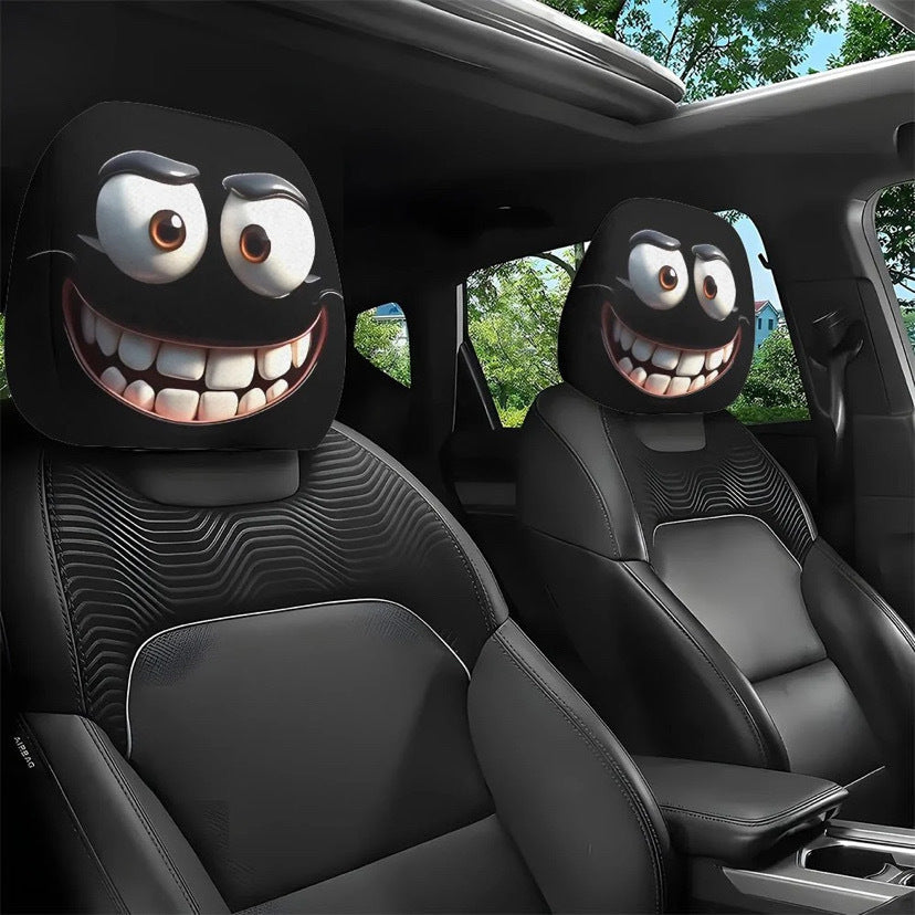 π Funny Cartoon Car Headrest Covers β 2PCS Universal Fit π
