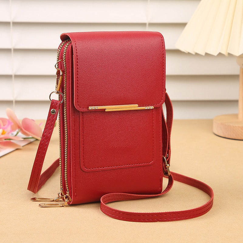 Touchscreen Crossbody Phone Bag β Use Your Phone Through the Clear Window, 3 Card Slots & Dual-Zipper Secure Storage