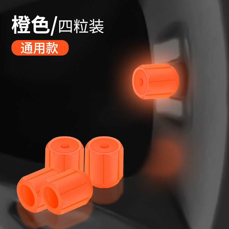 Glow-in-the-Dark Car Tire Valve Cap Set - Durable, Easy-to-Install, No-Tool-Required Accessories for Safe Night Driving - Perfect for Most Vehicle Tires