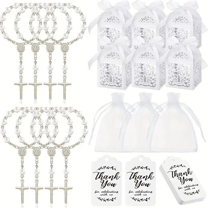 ๐ Bulk Rosary Bracelet Pack | 30 Bracelets + 30 Pouches + 30 Gift Boxes + 30 Cards Gifting