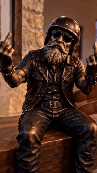 โณ Last Day 49% OFF โ ๐๏ธ Old Biker Soul Shelf Sitter | 5 Rustic Rider Designs with Antique Bronze-Look Finish ๐ค