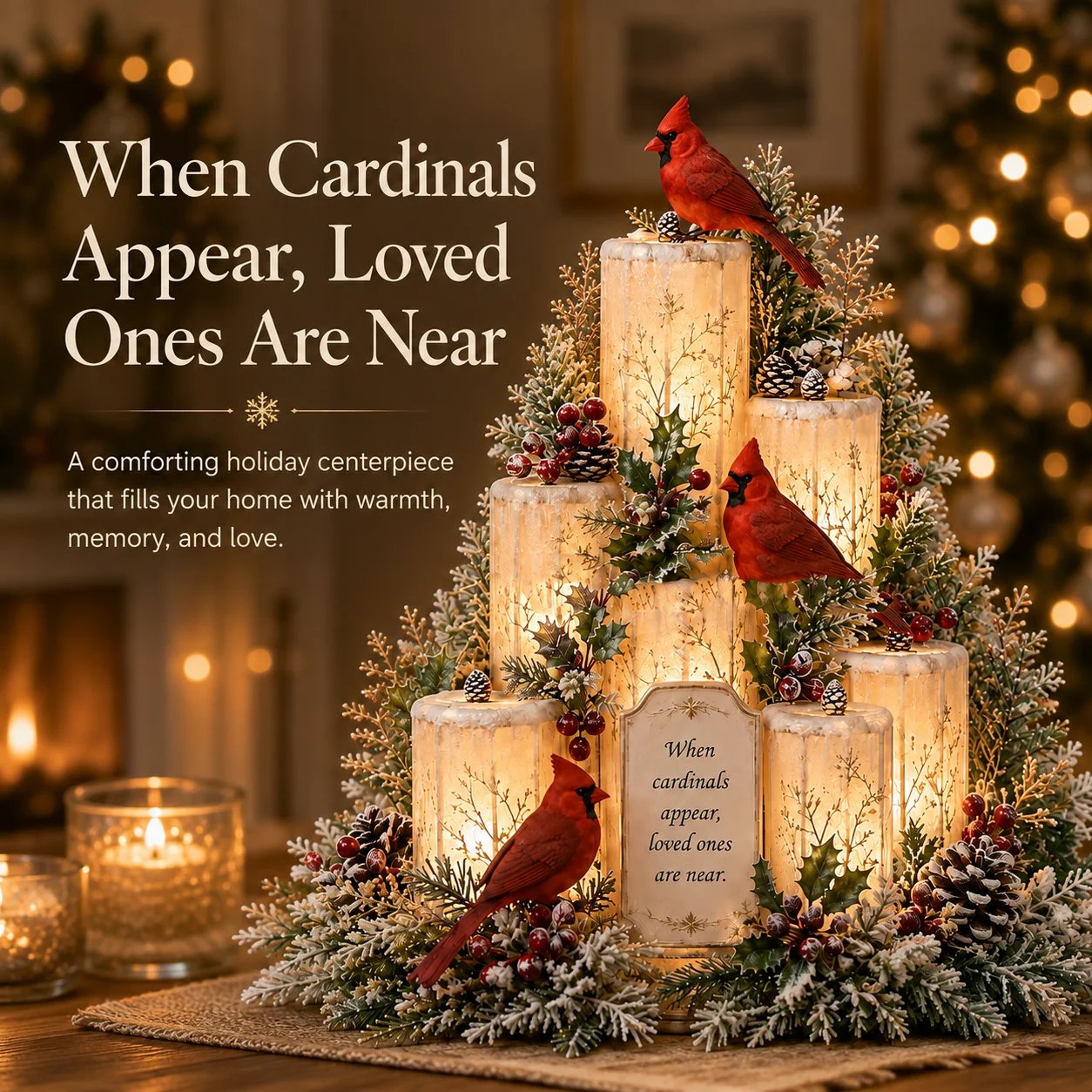 šš„Limited-time offeršCardinal Memorial LED Candle Centerpiece