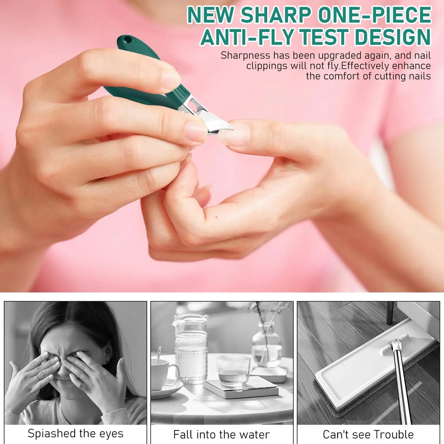 ✂️✨ Eagle Beak Wide Jaw Nail Clippers Set | Anti-Splash 25° Slanted Blade for Thick & Ingrown Toenails | Ultra-Sharp Stainless Steel Manicure & Pedicure Tool 🦅