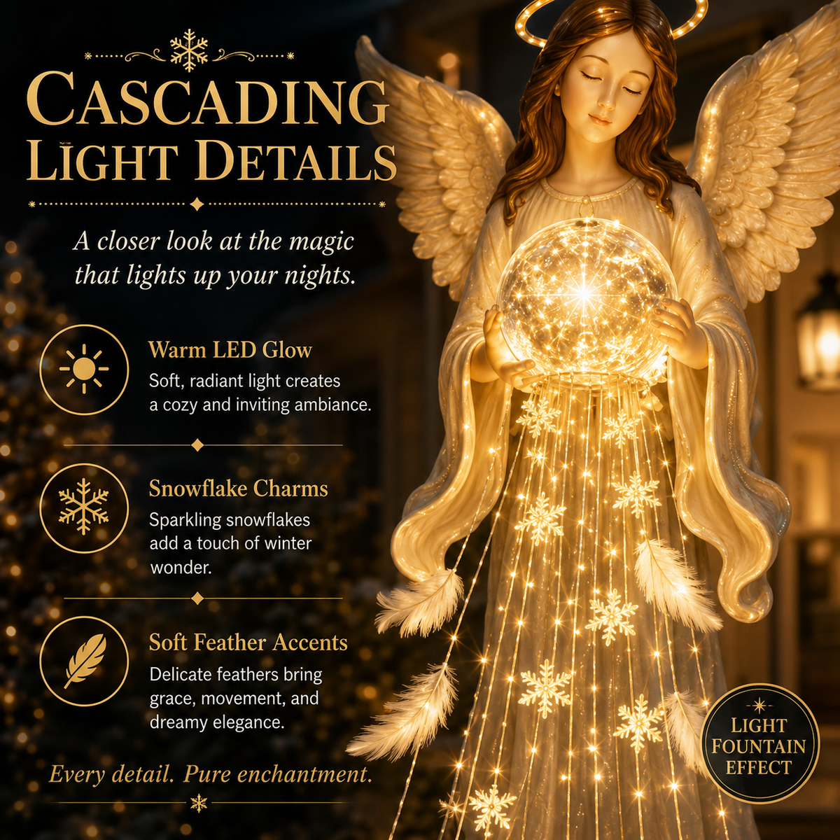 ✝️Angel Blessing Fountain– Solar Cascading Angel Garden Light 👼
