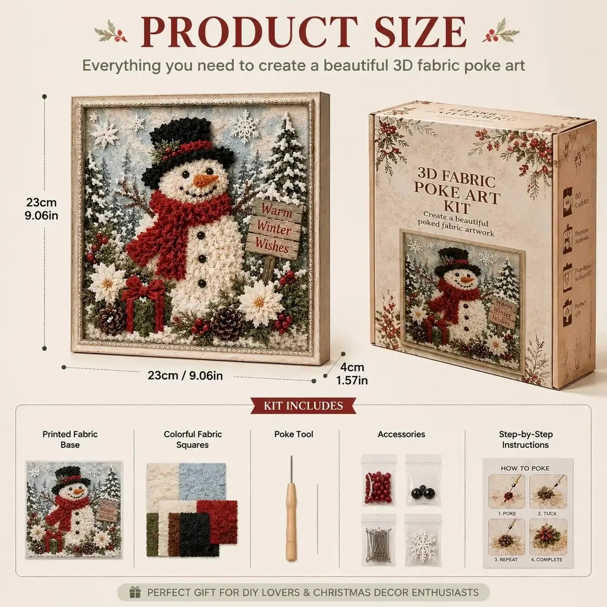 ✨Hot 30% OFF🌹🎄 3D Christmas Fabric Poke Art Kit