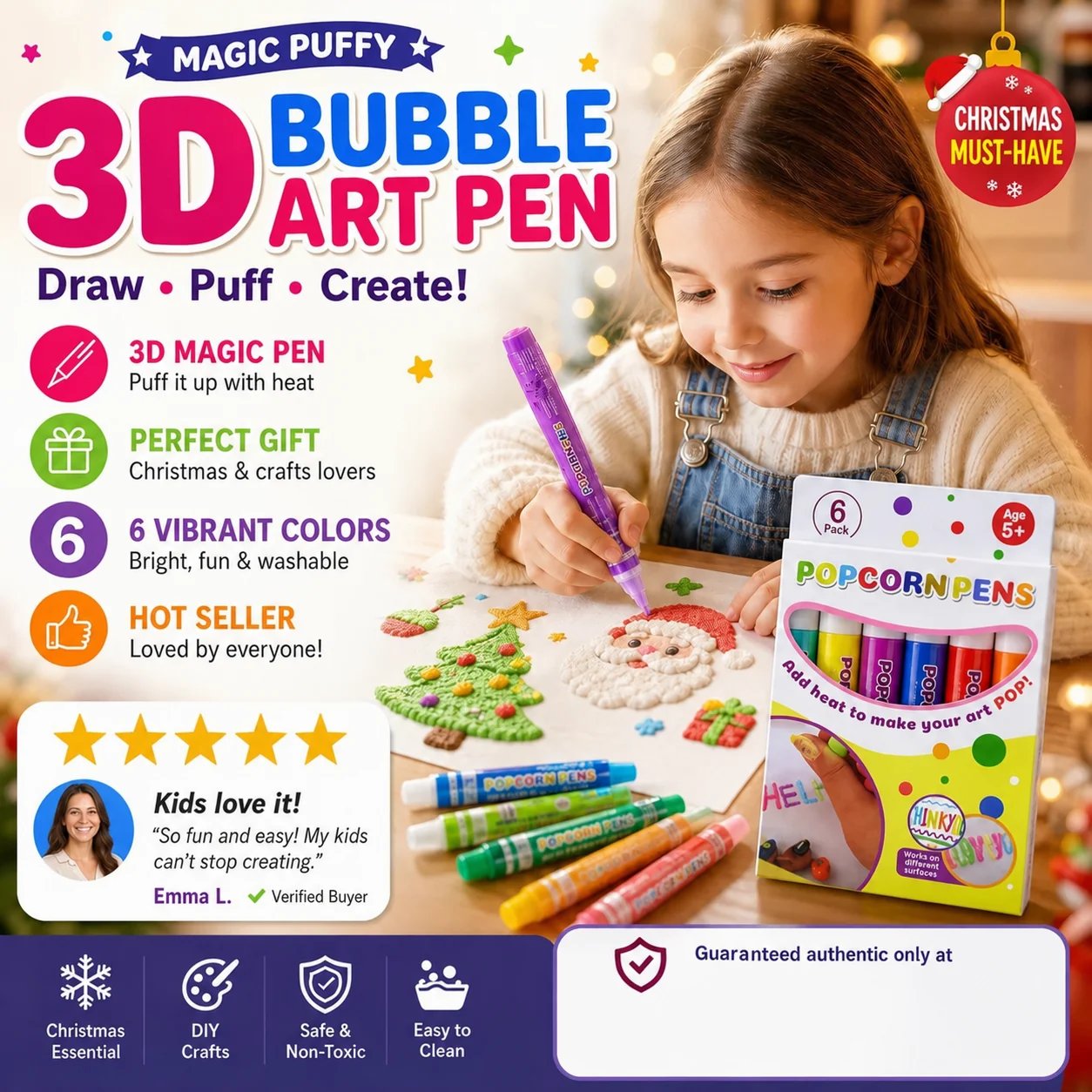 đđźMagic Pen â Draw 3D with one stroke!đ DIY Bubble Popcorn Drawing Pensđ„