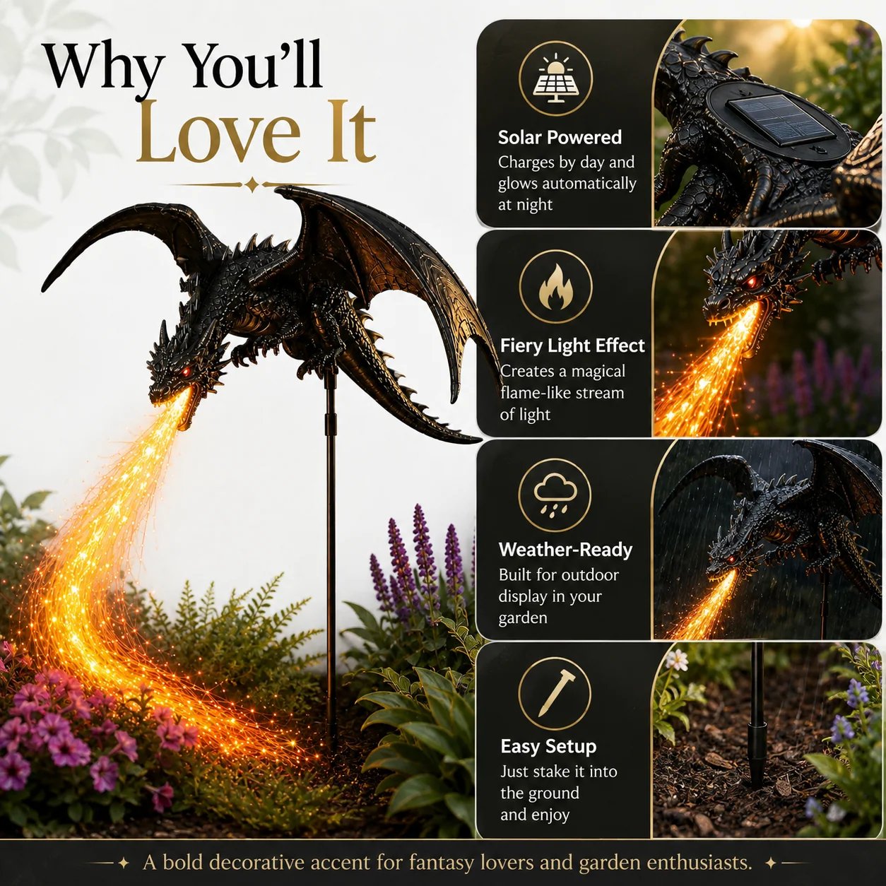 đ„đČSolar Dragon Fire Garden Light