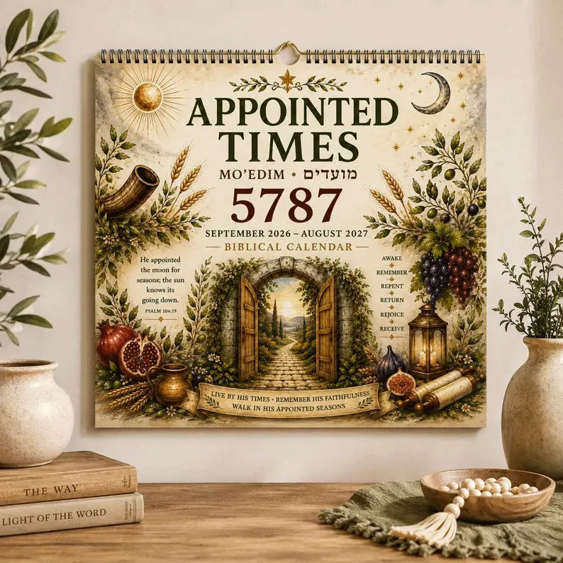 Biblical Hebrew Calendar 5787 | 2026-2027 Appointed Times Wall Calendar | Feast Days, Hebrew Dates and Shabbat