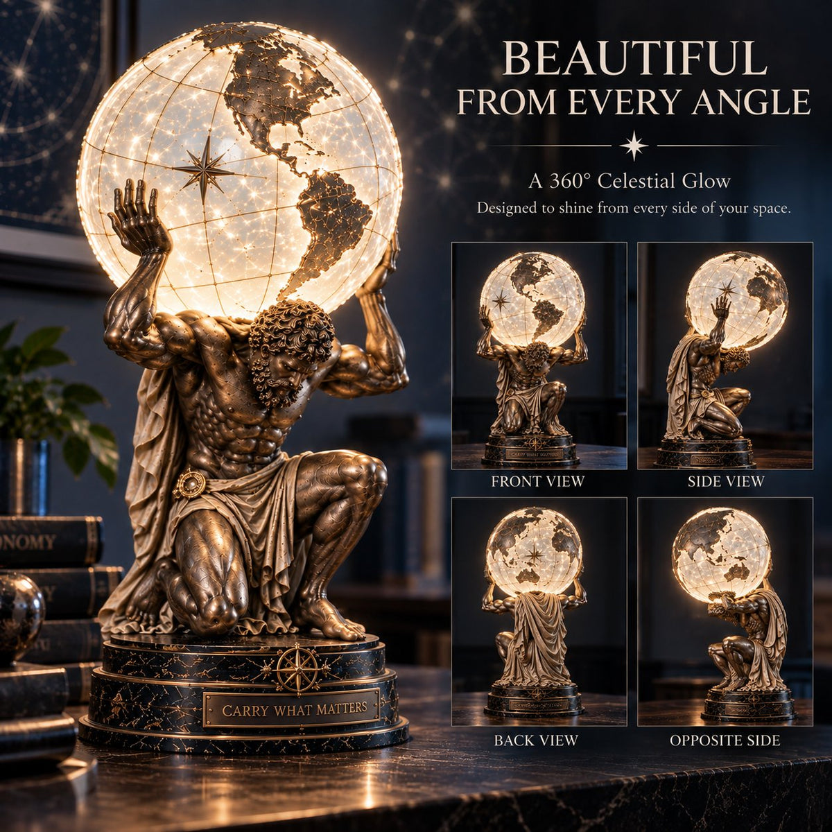 π Atlas Illuminated World Sphere Lampπ