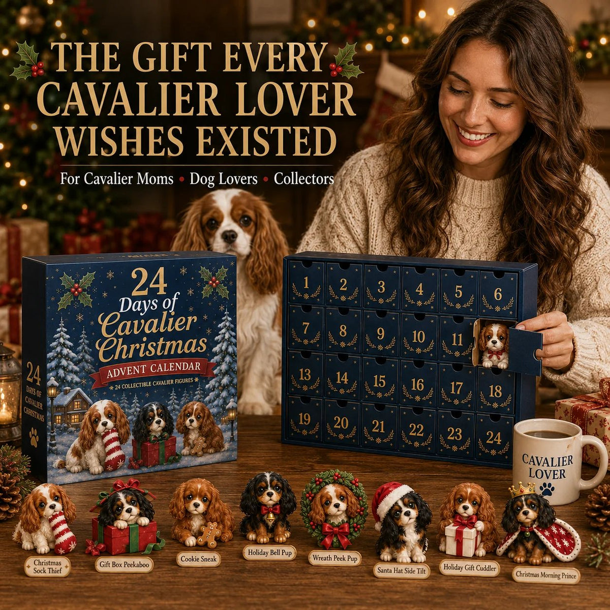 ⏰Limited Stock 50% OFF -🐶 24 Days of Cavalier Christmas Advent Calendar 2026 – 24 Collectible Cavalier Surprises