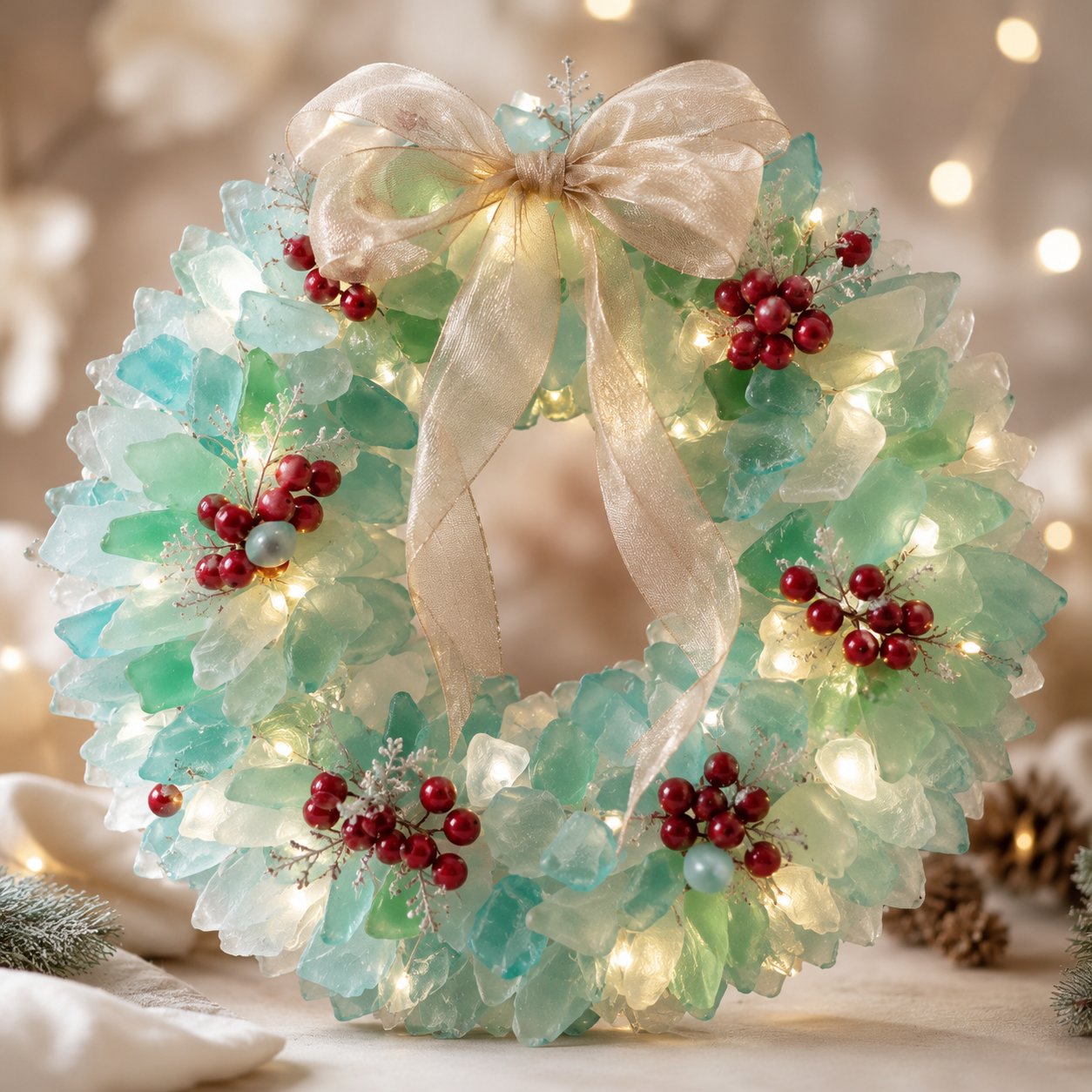 ๐ฅLast Day 49% OFF โ ๐
Beginner-Friendly DIY Lighted Sea Glass Santa Christmas Decor Kit | Complete Kit with Sea Glass Pieces, Warm Fairy Lights & Step-by-Step Guide Included ๐
