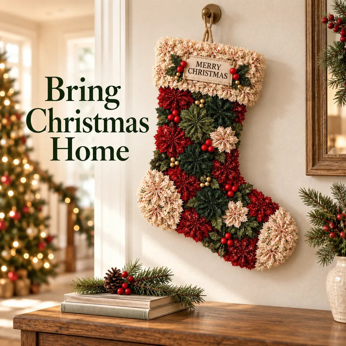 π Handmade Layered Fabric Christmas Flower Door Hanging DIY Craft Kit π(π¦Buy 3 Free Shipping)